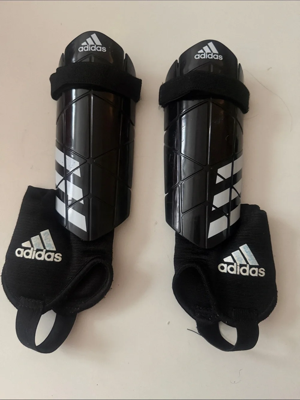 adidas Bright Lime Green and Black Soccer Shin Guards with Ankle Sleeves